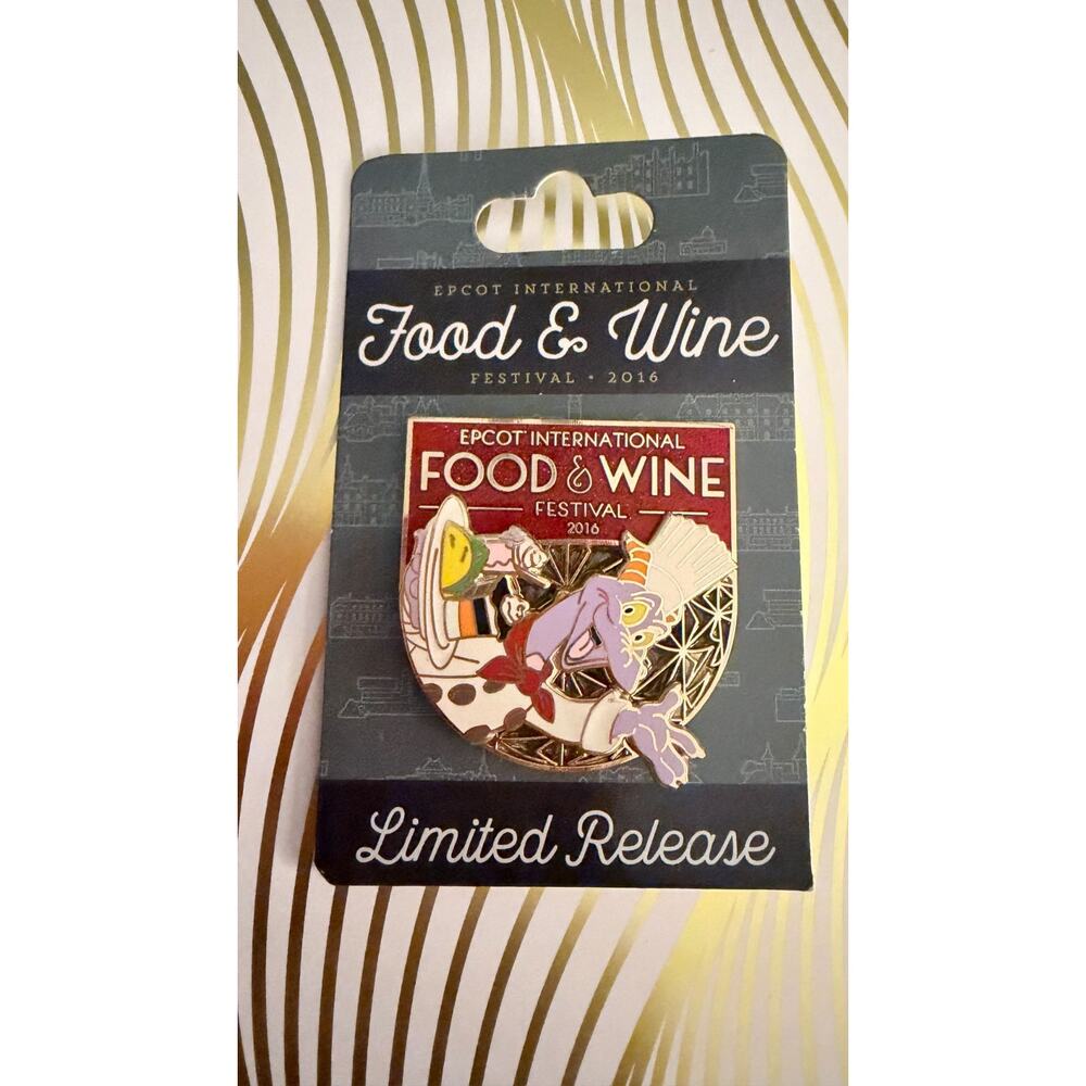 Disney Parks 2016 Epcot Food & Wine Festival Figment Pin Limited Release